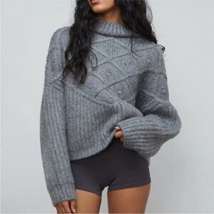 Lunya Chunky Wool Sweater - Serene Gray - XS/S